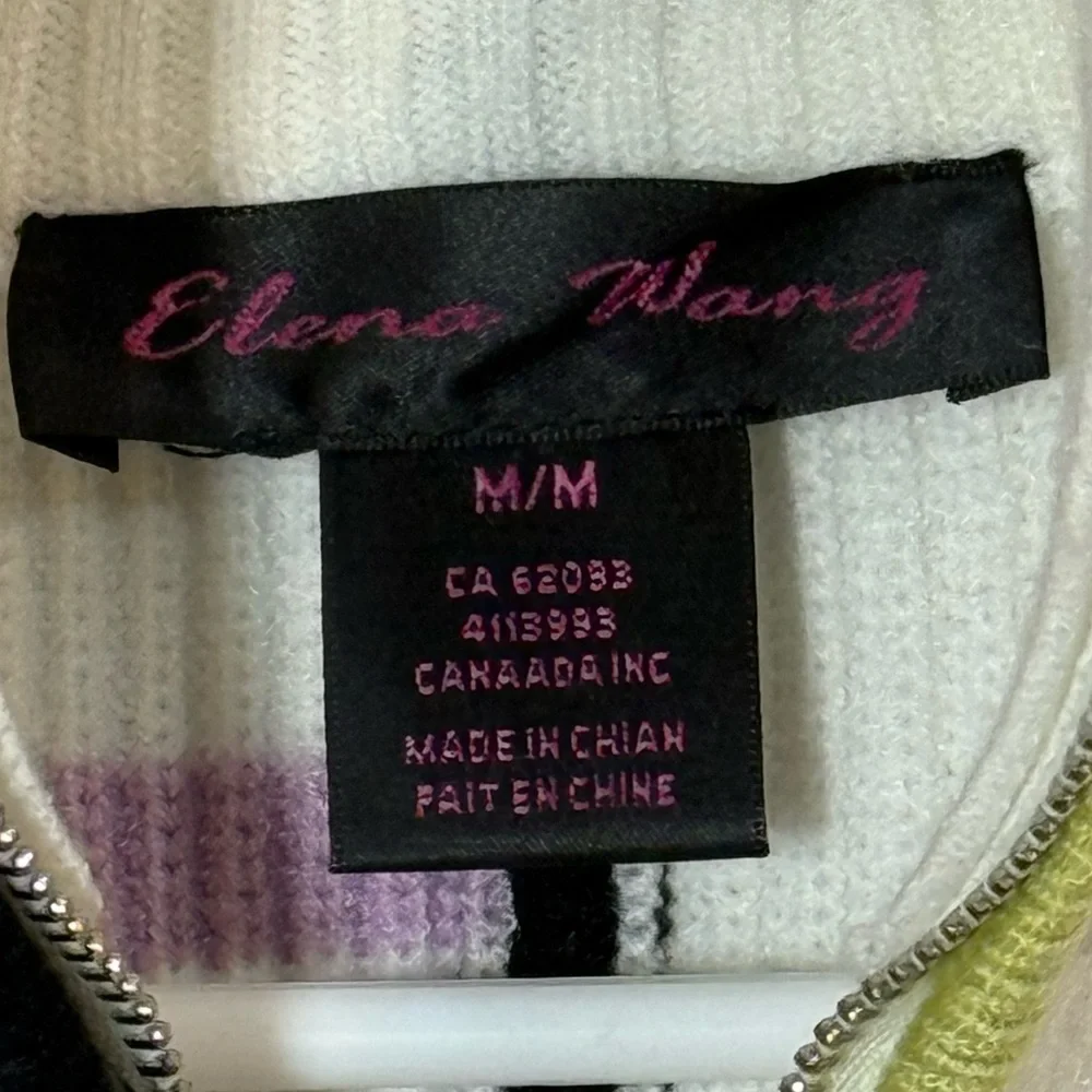 Elena Wang Colorful Striped Women's Sweater, Medium